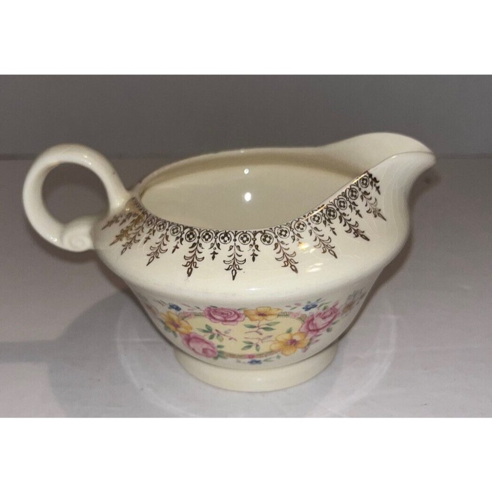Vintage Edward Knowles Floral Porcelain Creamer Ceramic Early 1900s